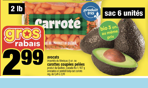 Carottes coupées pelées