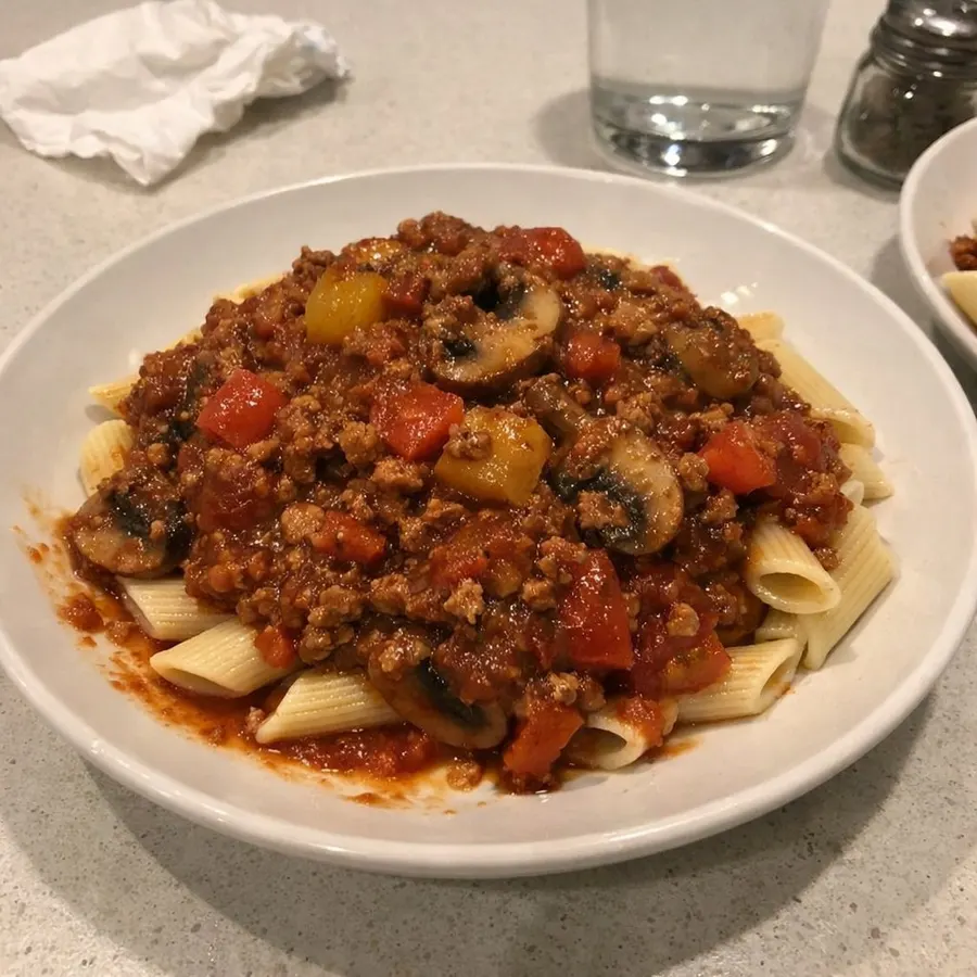 Bolognaise végétale aux champignons sur pâtes Catelli