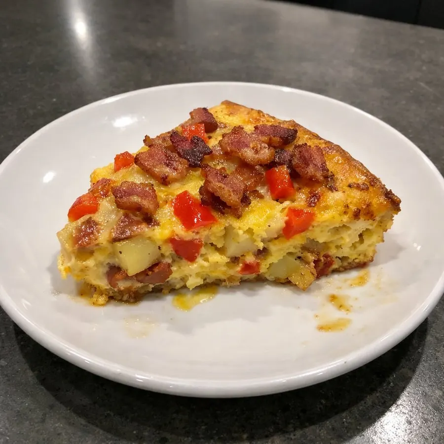 Frittata au four — bacon, poivrons et pommes de terre
