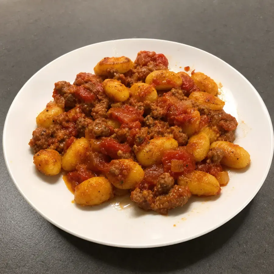 Gnocchis poêlés à la saucisse italienne et tomates