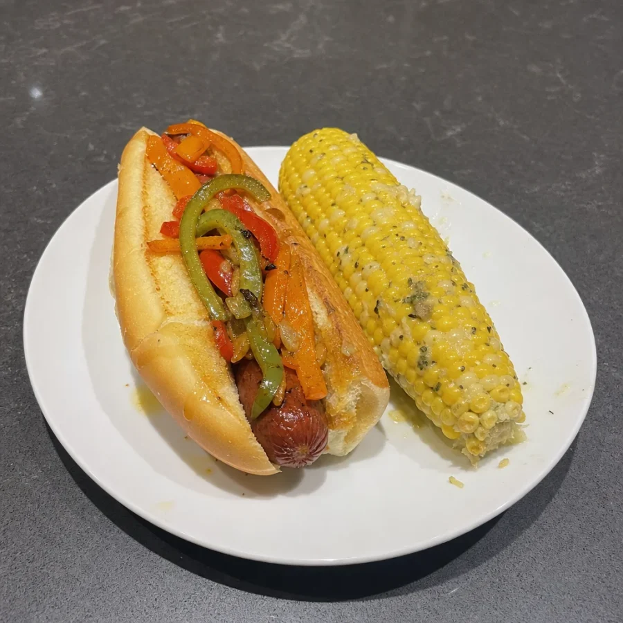 Hot-dogs gourmands aux saucisses fumées, maïs beurre-ail