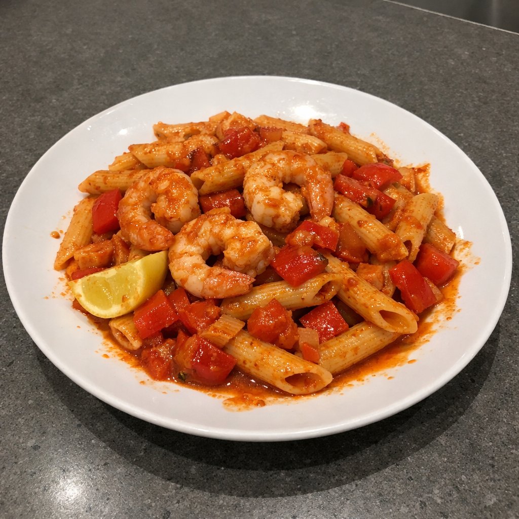 Pâtes Primo aux crevettes, poivrons et sauce tomate piquante