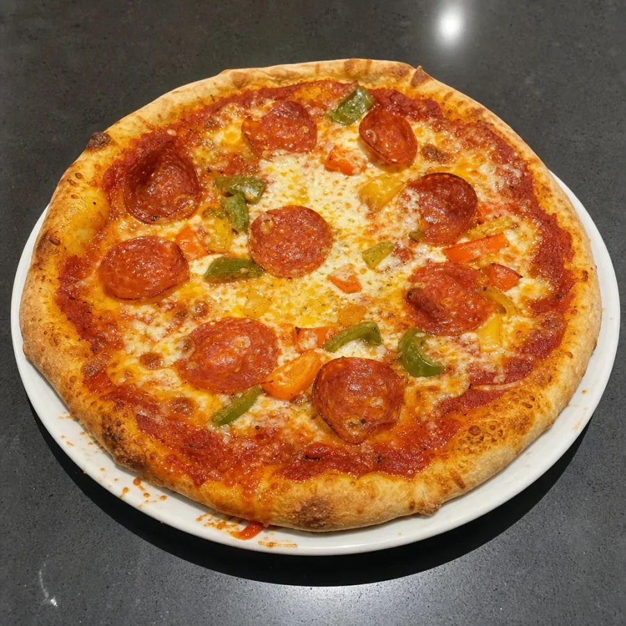 Pizza maison au pepperoni et fromage