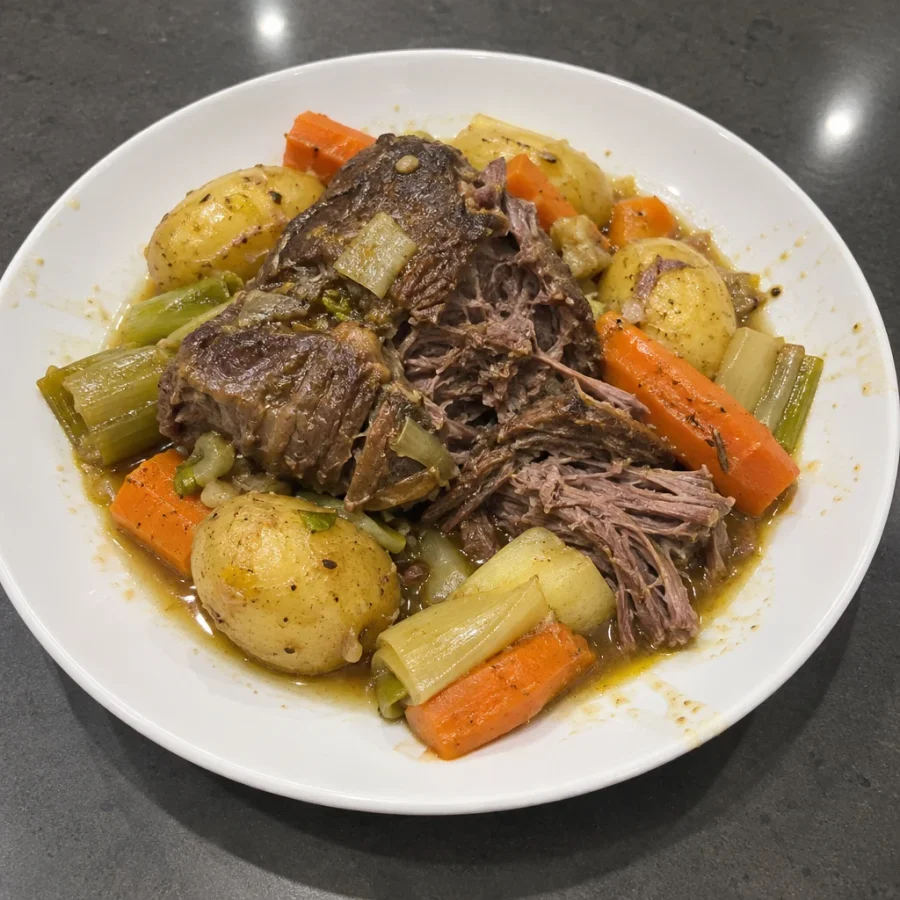 Pot-au-feu de bas de palette aux légumes racines