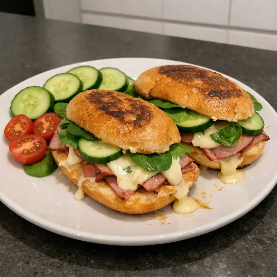 Sandwichs chauds au jambon, fromage fondant et Miracle Whip